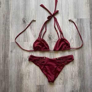 Beach Bunny Red Bikini Swimwear Set Large NWOT
